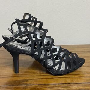 Brash Black Strappy High Heels‎ Size 7